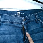 7 For All Mankind Blue Vanity Wash Mid Roll Broken Twill Denim Shorts Size 31 Photo 1