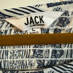 Jack by BB Dakota Jack BB Dakota Blue and White Aztec Print Long Sleeve Blouse Photo 4