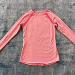 Under Armour Heathered Pink ColdGear Long Sleeve Athletic Top Small Photo 0