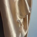 Bebe  Gold Satin Slip Dress Adjustable Strap Drape Neck Sexy Size XL Midi Silky Photo 5