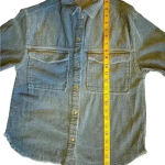 ZARA  Womens Blue shacket shirt jacket Light blue corduroy raw hem Size 11/12 Photo 9