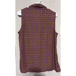 Pleione ANTHROPOLOGIE Blouse Sleeveless tie neck button up shirt pink purple L Photo 5