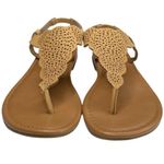 Sonoma ᪥ Laser Cut Vegan Leather Gladiator Thong Flat Sandals ᪥ Butter Yellow 6M Photo 8