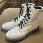 Wild Pair  Arriele  PU leather White Lace Up Bootie Winter Shoes. Size 8 1/2. Photo 0