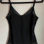 Vintage 90s SANDRA INGRISH Sheer Black Cami Top Medium Indie Sleaze Fairy Mesh Photo 0