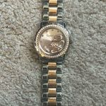 Bebe women’s vintage rose gold/silver crystal floating diamond bracelet watch Photo 0