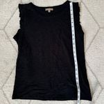 Lilla P. Cotton Ruffle Sleeve Tank Sz Small Black Photo 3