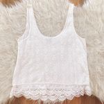 White Knit Floral Tank Size XS Photo 0