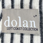 Dojam Left Coast Collection Striped Open Front Ruffle Hem Jacket Women's Small Black Photo 9