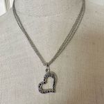 Cookie Lee  Silver tone open heart marcasite multi strand pendant necklace Photo 0