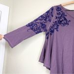 We The Free  Free People Purple Velvet Design Flowy Tee Size XS Photo 2