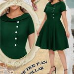 Wedtrend Women's 1950s Vintage Audrey Hepburn Cocktail Swing Dress L Green Size L Photo 3