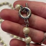 CHAPS Faux Pearl Bead Beaded Silver Tone Necklace Toggle Clasp Photo 9