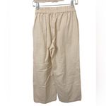 Cream linen belted wide leg pant Size 4 Photo 1