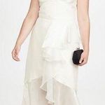 Marchesa Notte High Low Tea Length Gown in a metallic Ivory size 10 /M Photo 0
