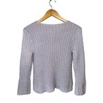 J.Jill 100% Cotton Lilac Knit 2 Button Front Mini Bell Sleeve sweater Purple Size L Photo 2