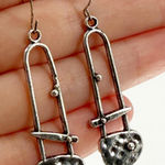 Silver Safety Pin Earrings, Bohemian Jewelry, Grunge Photo 0