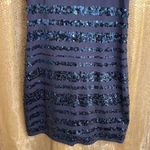EXPRESS  navy blue sequin striped racerback mini dress, size S Photo 2