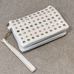 Charming Charlie  Wristlet/Crossbody Bag Ivory with Rhinestones & Gold Studs Photo 1