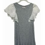 Rebecca Taylor White Eyelet Flutter Sleeve Tiered Mini Tee Dress Grey Casual XS Photo 4