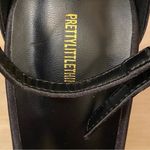 Pretty Little Thing  Black Satin Rhinestone Bow Sexy Stilettos Womens Size 9 Photo 5