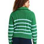 La Ligne Sweater x Target XL Quarter Zip Striped Cable Knit Green Light Blue NWT Photo 4