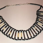 Vintage Boho Seed Bead Beaded Necklace Black Photo 0