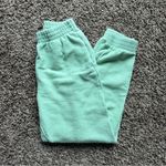 PINK - Victoria's Secret  Green Ribbed Fleece High Waist Jogger Photo 1
