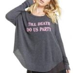 Wildfox Till Death Do Us Party Women’s Grey Sweatshirt Size XS Photo 1
