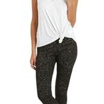 Free People Stretch Ponte Leopard Leggings Antique Gold Black Small Photo 0