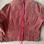 Live a Little Women's Pink Suede Leather Jacket Size L y2k style Photo 4