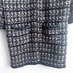 BCBGMAXAZRIA | Navy Maroon Ivory Gold Sweater Coat Snap Closure | Size Large Photo 4