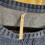 Free People Navy Blue Sweetness Sweatshirt Cropped Knit Slouchy Large Photo 4