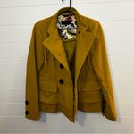 Steve Madden Yellow Double-Breasted Pea Coat Medium Classic Buttons Photo 2