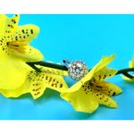 1 ct Moissanite Round Cut Ring with Moissanite Accents Size 8 Silver Photo 4