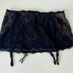 Victoria's Secret  34B BRA SET+garter skirt Size Small Black Gold ANGEL FANTASIES Photo 6