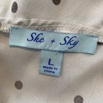 She & Sky Jumpsuit Romper Womens Large White Black Polka Dot Ruffle Strappy Photo 2