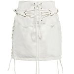 RE/DONE  70’s Lace-Up Skirt Mini High Rise Denim Women’s Vintage White Size 26 Photo 1