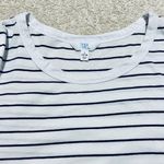White Striped Tee w/ Puffy Sleeves Photo 4