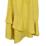 Theia Lemon Yellow Sleeveless Petal Gown size 16 Asymmetrical Ruffle Midi Photo 5