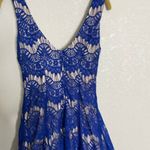 B Darlin B. Darlin Cobalt Blue Lace Tulle Mini Dress Homecoming Floral 5/6 Photo 4