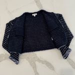 J.Crew  Cropped Lady Jacket Marled Yarn Women’s XS Blue Hook & Eye Closure Knit Photo 4