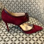 Louise et Cie NWOB  Burgundy Suede Lace-Up Heels Size 8 Pointed Toe Ankle Tie Photo 4