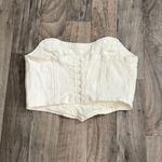 Adika white denim bustier corset crop top Photo 5