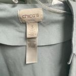 Chico's Blue Open Drape Front Topper Faux Suede Womens Size 3 XL Soft Zipper Side Photo 4