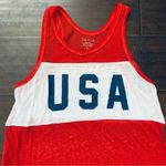Zoe & Liv  Patriotic Team USA Red White & Blue Weathered Racerback Tank Top | XL Photo 4