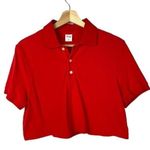 Aritzia  TNA Red Jana Cropped Short Sleeve Polo Top XS Photo 4
