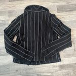 White House | Black Market  Washed Black Stripe Double Zip Moto Jacket B40 Photo 5