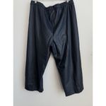 Susan Graver  Women's Faux Leather Wide-Leg Crop Pants Dark Navy Size 1X Stretch Photo 5