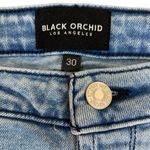 Black Orchid  Marisa Relaxed Straight Jeans 30 High Rise Distressed Frayed Hem Photo 1
